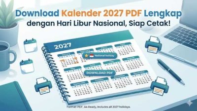 Download Kalender 2027 PDF Lengkap dengan Hari Libur Nasional, Siap Cetak!